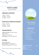 Load image into Gallery viewer, UGC Pricing Guide for Content Creators - FREE Rate Card Template
