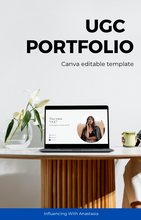 Load image into Gallery viewer, Neutral UGC Portfolio Template Website (Canva editable)
